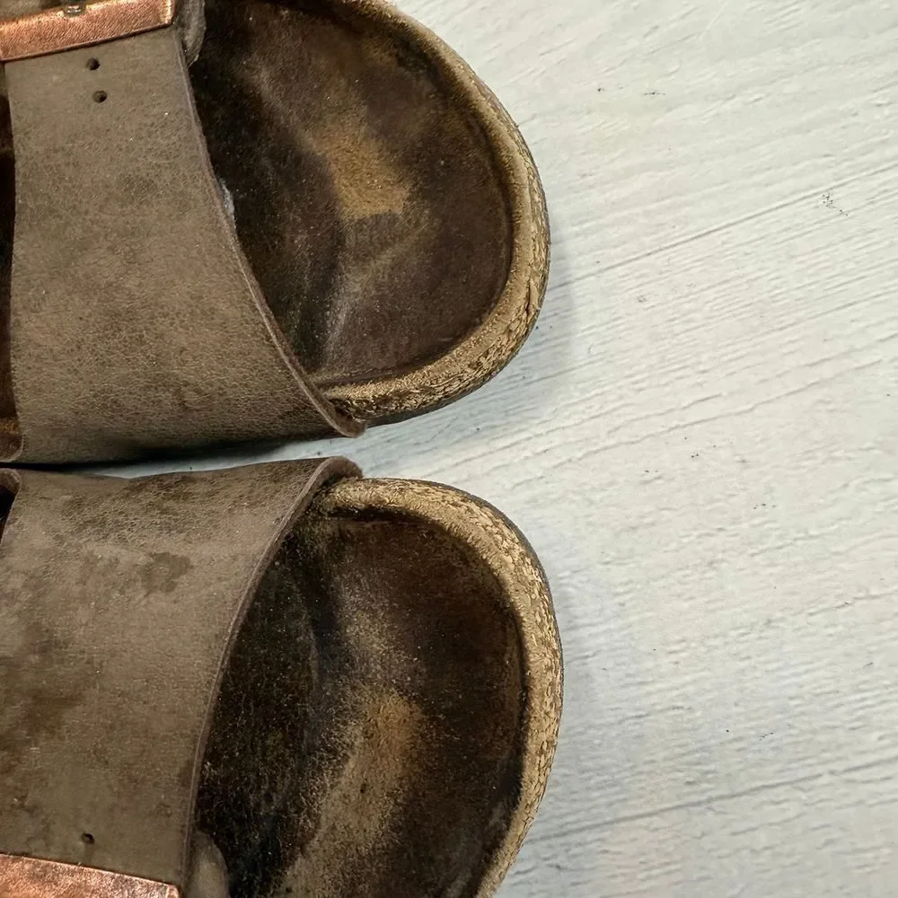 Birkenstock Arizona kids brown leather sandals‎